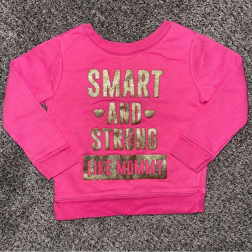 Garanimals Girls Sweatshirt long sleeve sweater pink gold Size 2T EUC